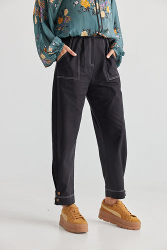 REGULAR FIT HIGH WAISTED TAILORED PANT. Artemis Pants by Talisman The Label. Colour black. Available in sizes XS to XL.