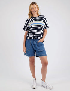 Aligner Tee - Navy/White Stripe