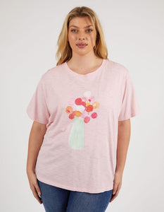 Janey Floral Tee - Splendid Pink