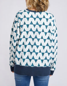 Janey Geo Crew - Navy Geo Print