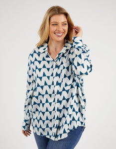 Janey Geo Shirt - Navy Geo Print