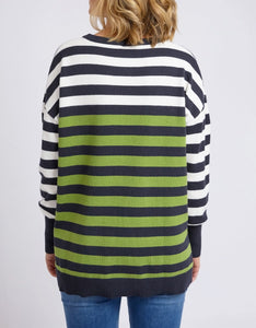 Lexi Knit - Green/Navy/White Stripe