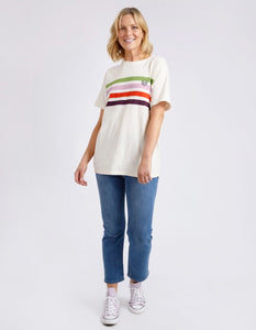 Lined Up Tee - Pearl