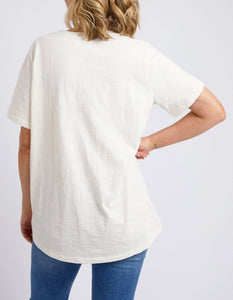 Lined Up Tee - Pearl