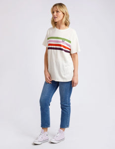 Lined Up Tee - Pearl