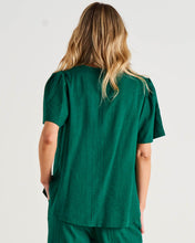 Load image into Gallery viewer, Marina Linen Blouse - Hunter Green
