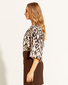Paradise Shell Batwing Top - Abstract Animal