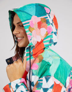 Private Universe Raincoat - All Over Green Print