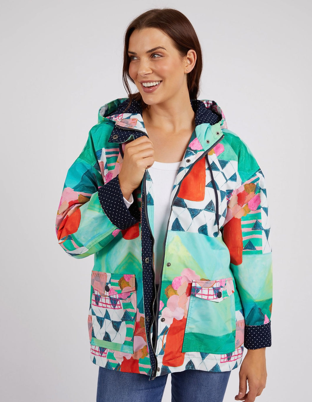 Private Universe Raincoat - All Over Green Print