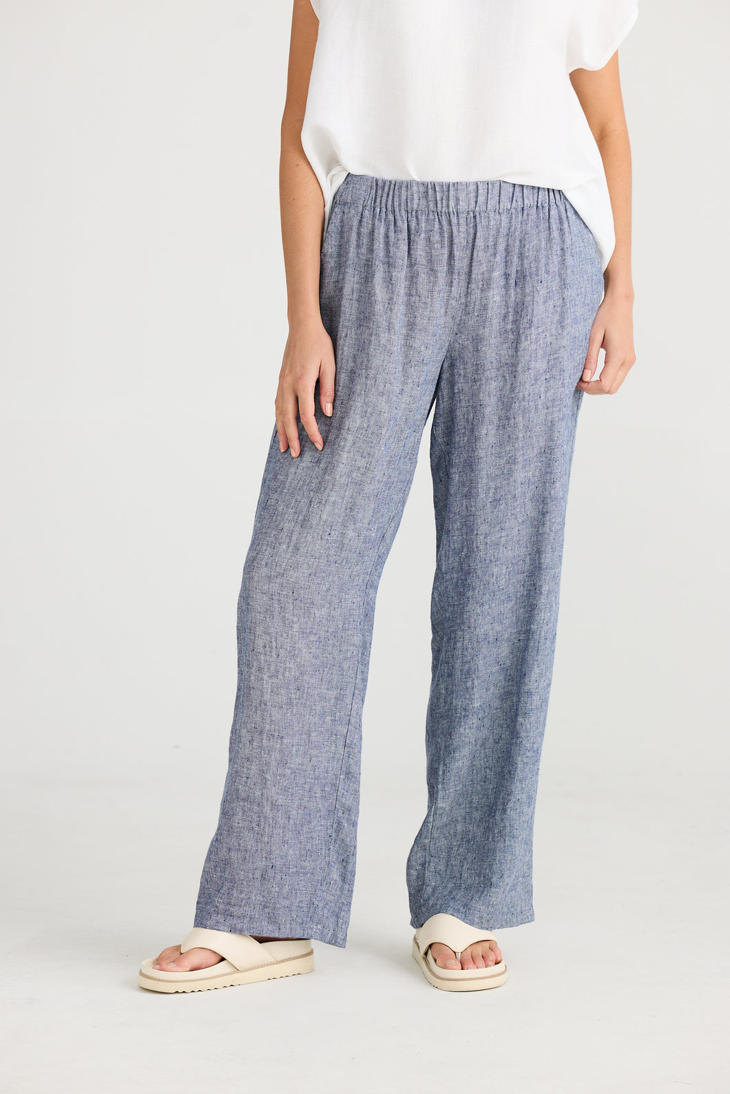 Souk Pant - Navy Fleck