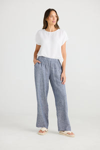 Souk Pant - Navy Fleck