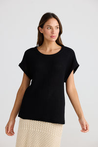 Issa Knit Tee - Black