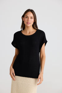 Issa Knit Tee - Black