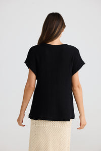 Issa Knit Tee - Black