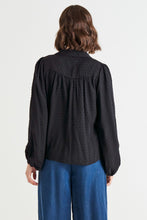 Load image into Gallery viewer, Sinead Cuff Sleeve Textured Shirt - Black
