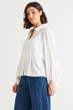 Load image into Gallery viewer, Sinead Cuff Sleeve Textured Shirt - White
