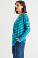 Load image into Gallery viewer, Sophie Knit Jumper - Green/Blue Stripe
