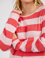 Load image into Gallery viewer, Spritz Stripe Long Sleeve Tee - Coral Spritz Stripe
