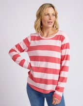 Load image into Gallery viewer, Spritz Stripe Long Sleeve Tee - Coral Spritz Stripe
