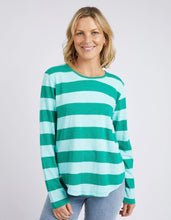 Load image into Gallery viewer, Spritz Stripe Long Sleeve Tee - Goodness Green
