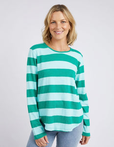 Spritz Stripe Long Sleeve Tee - Goodness Green