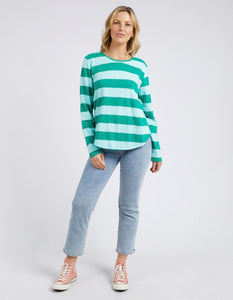 Spritz Stripe Long Sleeve Tee - Goodness Green