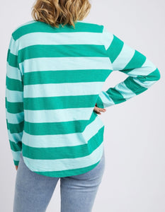 Spritz Stripe Long Sleeve Tee - Goodness Green