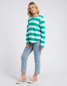 Spritz Stripe Long Sleeve Tee - Goodness Green