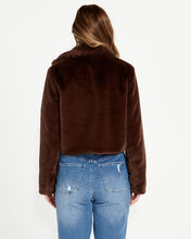 Load image into Gallery viewer, Xanthe Cropped Faux Fur Jacket - Chocolate Brown
