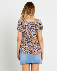 Isobelle Tiered Top - Navy Floral