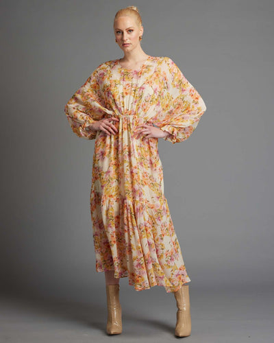 Last Dance Midi Dress - Cream Floral. Fate + Becker dress.